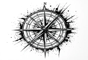 A compass that has a significance to Africa or Nigeria. On the top of the compass write a random longitude. On the bottom of the compass write out a random latitude tattoo idea