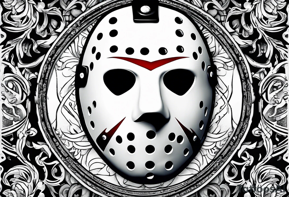 Friday the 13th Jason mask, horror, Japanese art tattoo idea