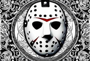 Friday the 13th Jason mask, horror, Japanese art tattoo idea