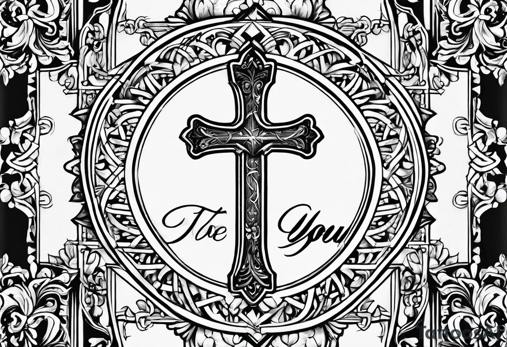 Cross in the middle of the cross is written I love you jenny tattoo idea