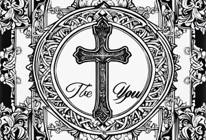 Cross in the middle of the cross is written I love you jenny tattoo idea