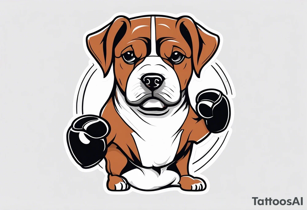 Dog with boxing gloves, boxing coach tattoo idea