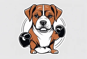 Dog with boxing gloves, boxing coach tattoo idea