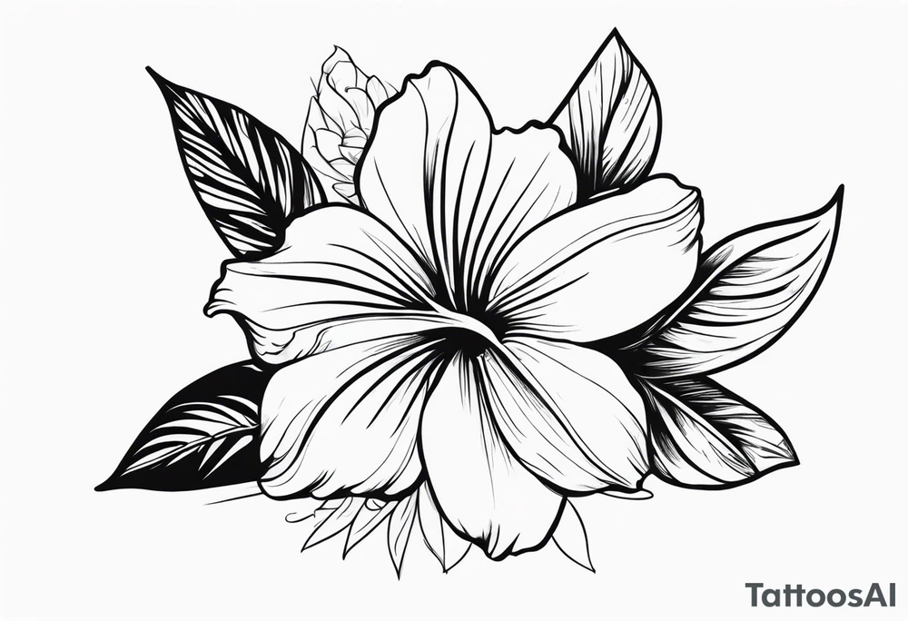 hawaiian flower tattoo idea