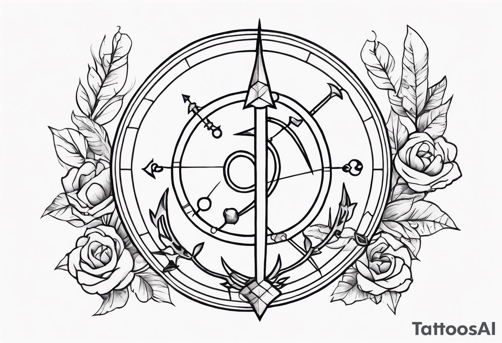 Sagittarius and cancer zodiac sign half sleeve tattoo idea