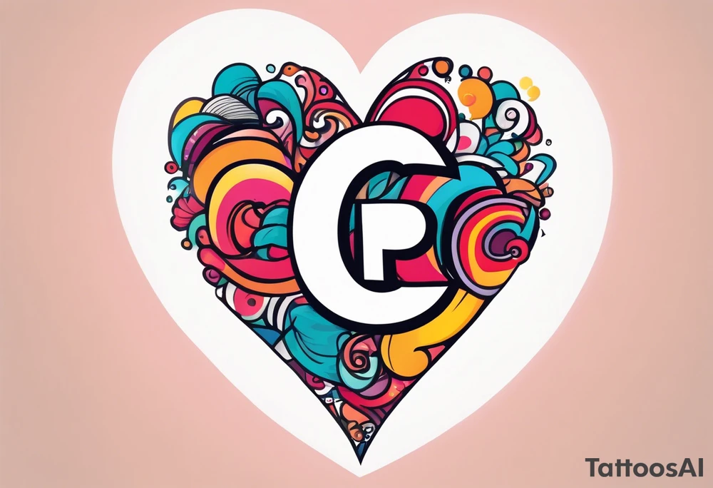 Heart made with letters p, s, and o tattoo idea