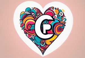 Heart made with letters p, s, and o tattoo idea