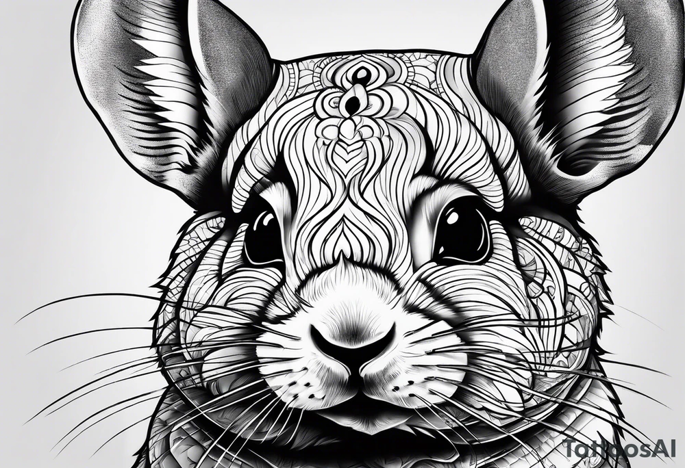 Cute lazy sassy Chinchilla tattoo idea
