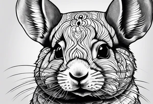 Cute lazy sassy Chinchilla tattoo idea