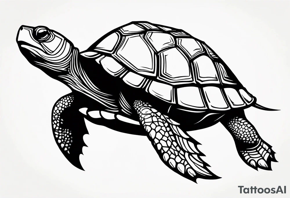 turtle with spikey shell tattoo idea