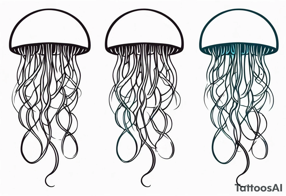 jellyfish with long tentacles tattoo idea