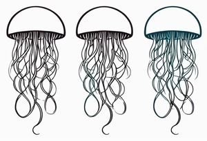 jellyfish with long tentacles tattoo idea