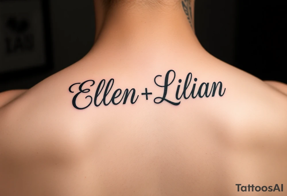 Ellen and Lilian names in Picasso style tattoo idea