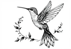 Neo traditional hummingbird tattoo idea