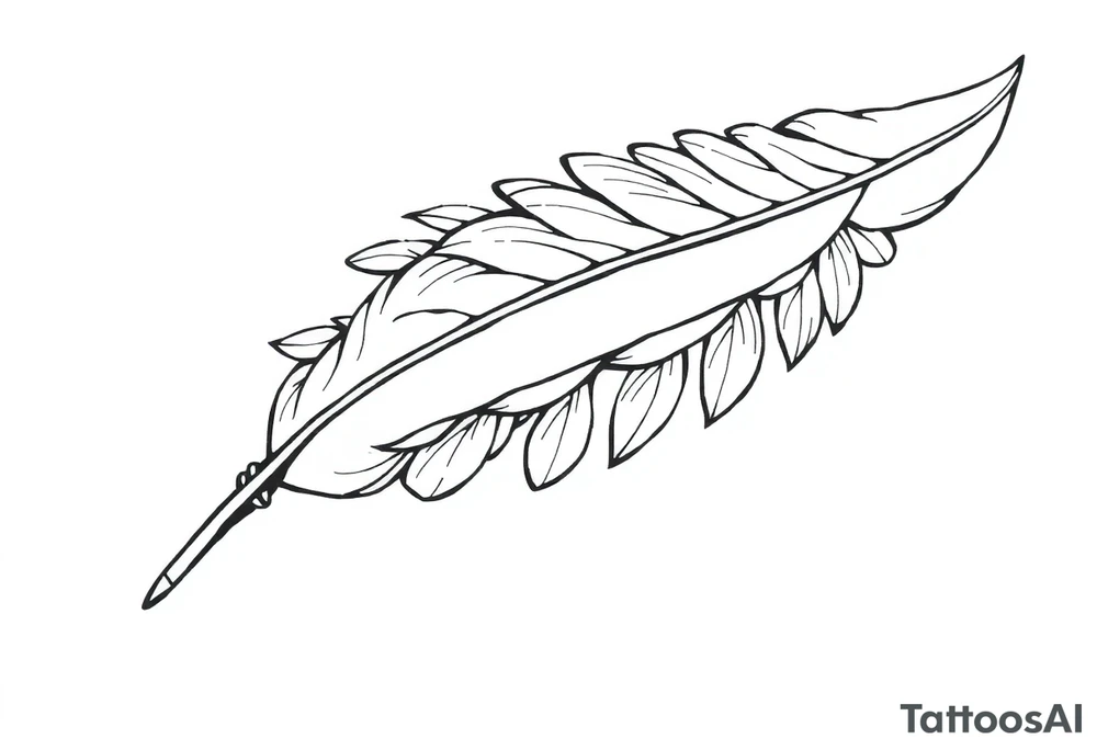 spiritual bold line feather indian tattoo idea