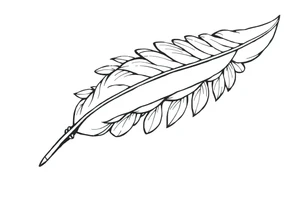 spiritual bold line feather indian tattoo idea
