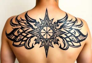 Extra large female back Mandela tattoo idea