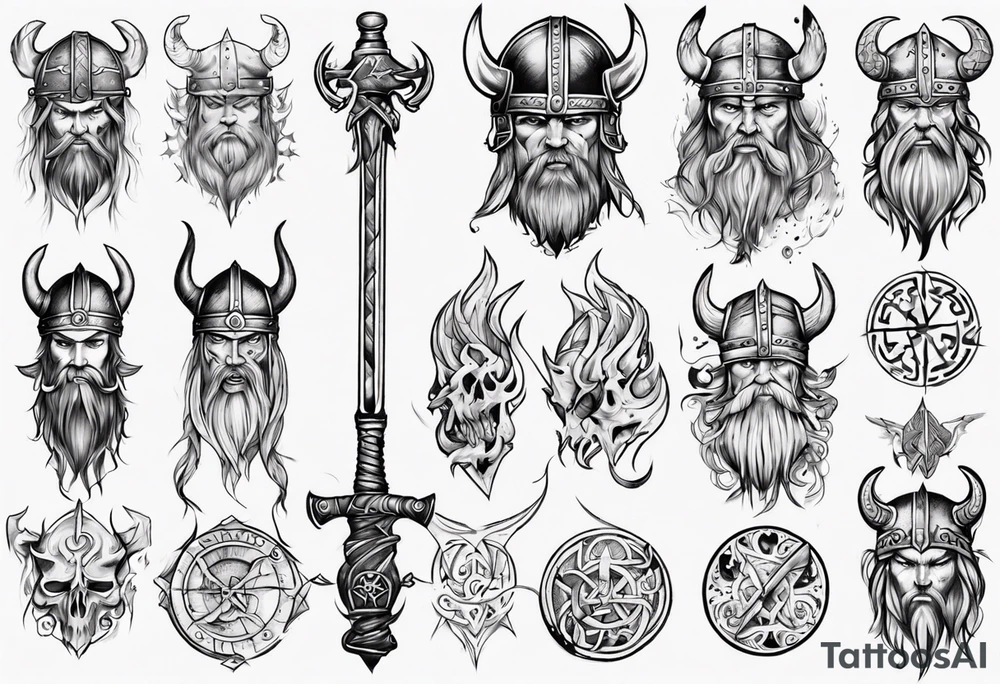 viking sleeve tattoo tattoo idea