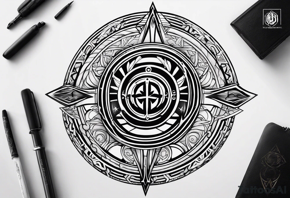 Jedi order symbol between carpe diem writing tattoo idea