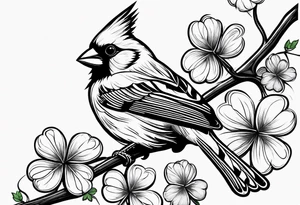 Cardinal and four leaf clover tattoo idea