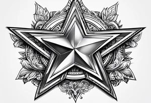 star with border around star tattoo idea