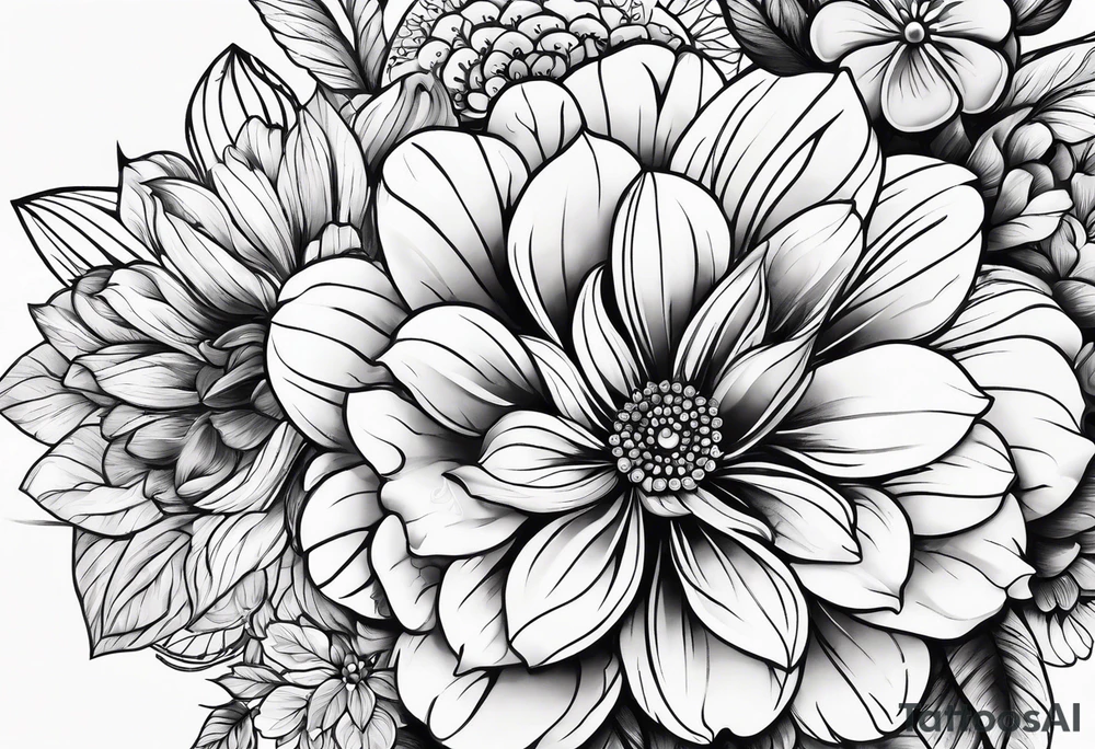 Circular flower tattoo idea