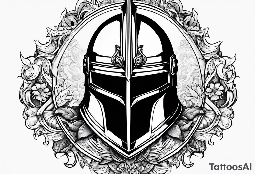 knight helmet tattoo idea