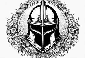 knight helmet tattoo idea