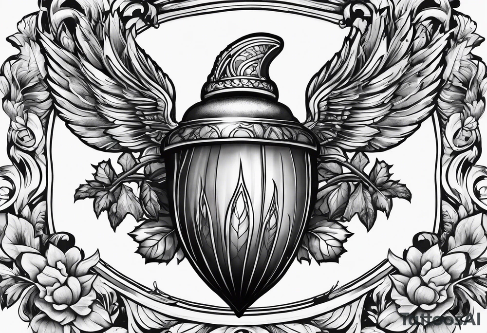 Flying acorn tattoo idea
