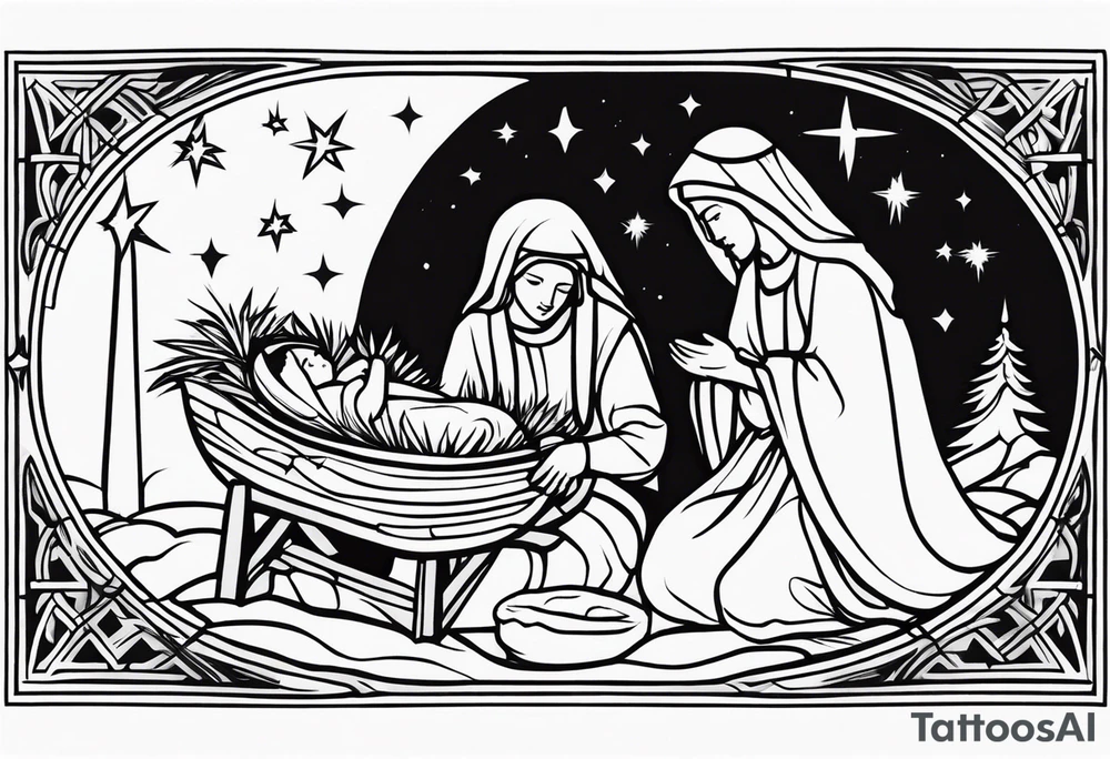 Bethlehem manger scene tattoo idea