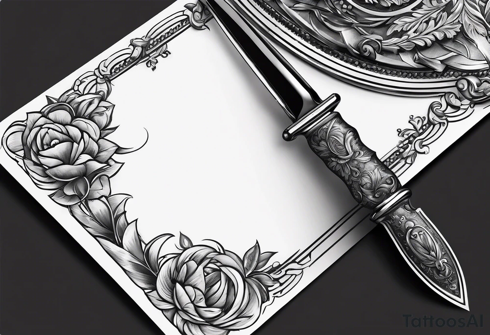 envelope with wax stamp with letter opener on top tattoo idea