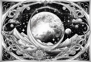 Aquarius and Cancer constellation in a cosmic explosion of love tattoo idea