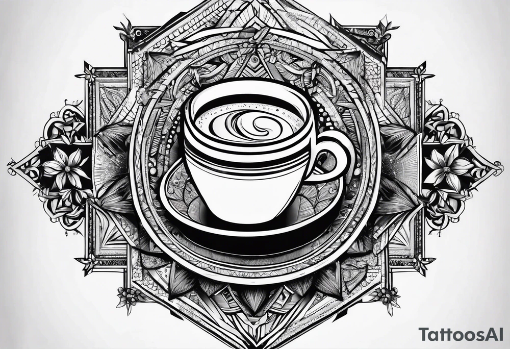 books and coffee tattoo idea