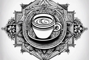 books and coffee tattoo idea