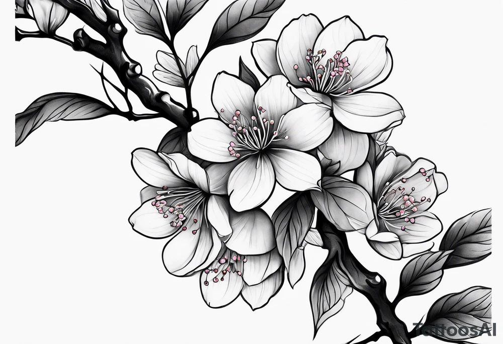 Japanese cherry blossoms forearm tattoo tattoo idea
