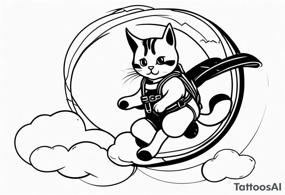 a cat going skydiving tattoo idea