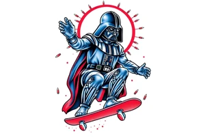 MEMORY TATTOO
blue and red Darth Vader skateboarding outdoors, bullets, heaven, star wars
"Darth Carter"
12/29/88-01/06/24 tattoo idea