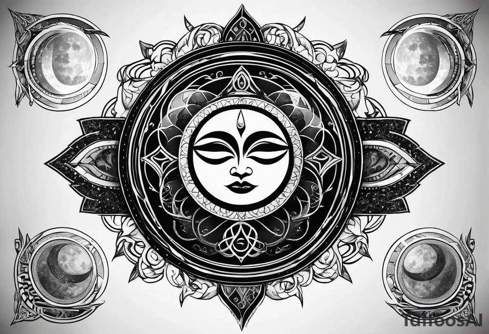 Three moon phases, Satan symbol, tattoo idea