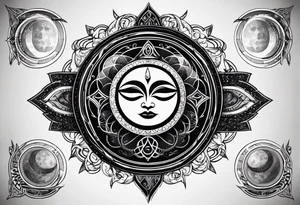 Three moon phases, Satan symbol, tattoo idea