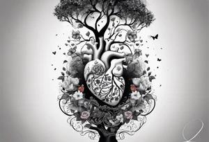 Anatomical arm sleeve.  DNA helix embedded in the tree of life.  the  heart, skeleton, lungs and brain having a nature aspect or floral aspect to them. Mandala's and flowers to fill in the space tattoo idea