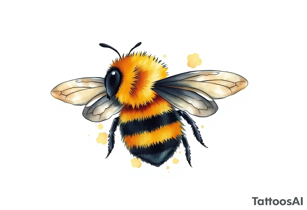 Cute bumblebee tattoo idea