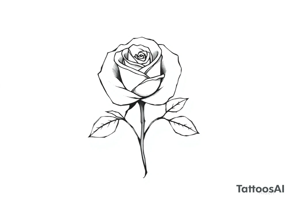 Rose behind the name Aiden tattoo idea