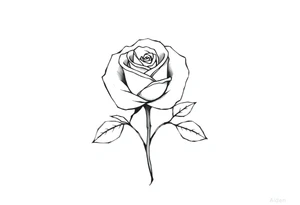 Rose behind the name Aiden tattoo idea