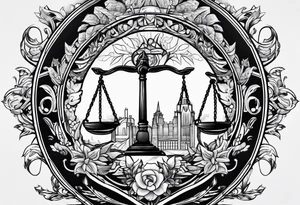 justice emblem tattoo idea