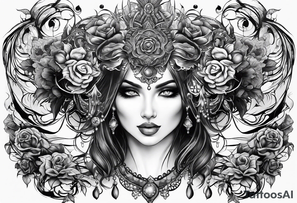 demonic sleeve tattoo idea