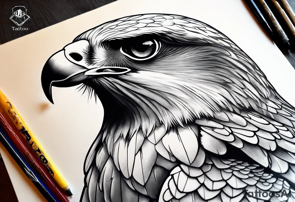 I would like to design a full sleeve tatoo with an outdoor theme. I want to have a mountain and a river on the upper outside part of the arm and a large peregrine falcon holding a snake somewhere else in the tatoo tattoo idea