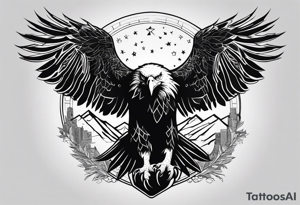 Be an eagle in the sky and a direwolf on the earth. tattoo idea