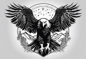 Be an eagle in the sky and a direwolf on the earth. tattoo idea