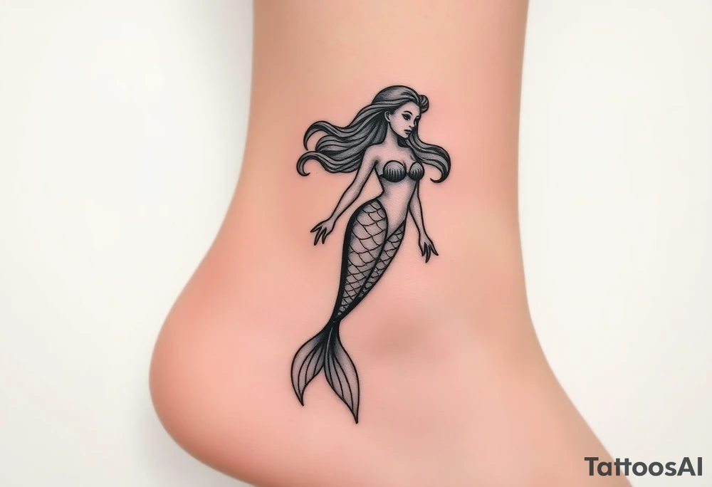 Injured mermaid tattoo idea
