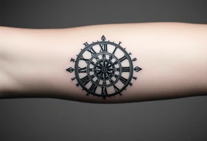 vintage roman numerals within ornate clockwork mechanism tattoo idea